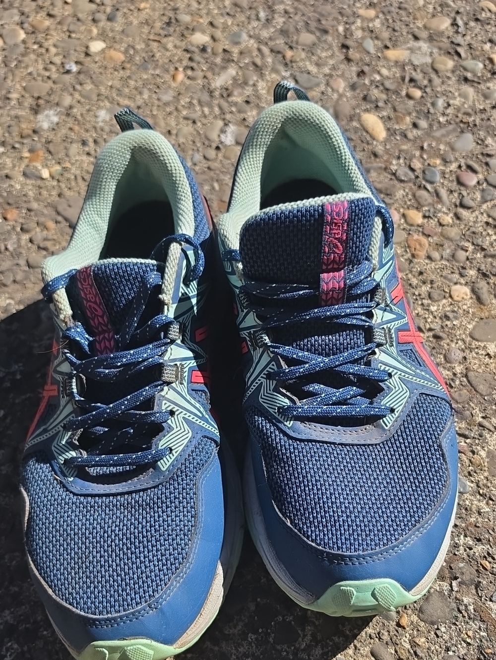 Asics Women's Blue and Mint Athletic Sneakers